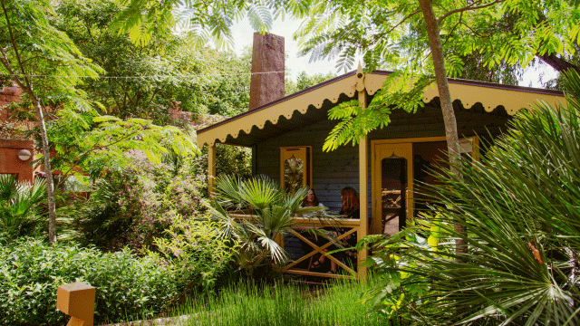 Lodge at London Zoo Lodges surrounded by greenery