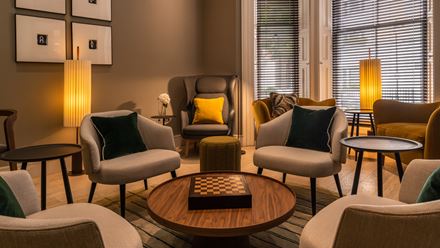 The lounge. Photo: Neil Hewison. Image courtesy of Resident Hotels Ltd.